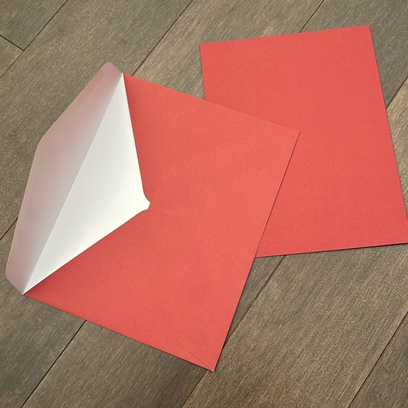 Red Burgundy Blank Greeting Cards & Envelopes, Paper Craft Writing Note Letter - Picture 2 of 4